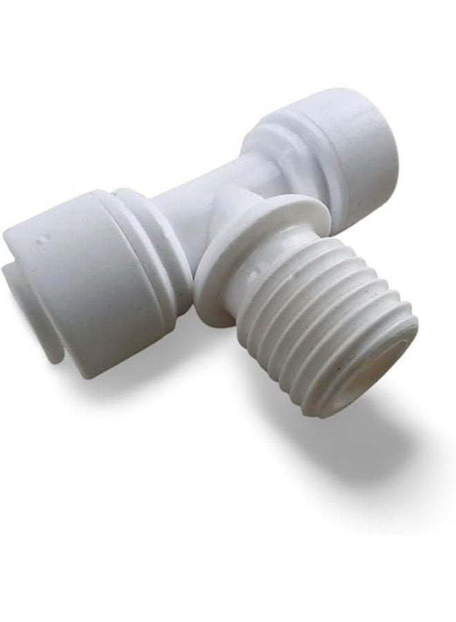 موصل على شكل حرف T، بلاستيك أبيض، تركيبات سباكة، موصل ثلاثي الاتجاهات بخيوط ملولبة، قطعة توصيل أنابيب للفلاتر - Image 2